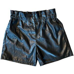 NWT Lucy Paris Faux Leather High Rise Paper Bag Edgy Music Festival Shorts L